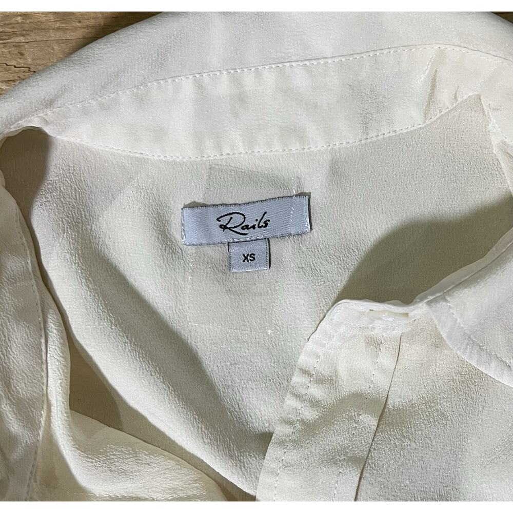 Rails Women’s Size Xs Cream Button Up Long Sleeve… - image 6